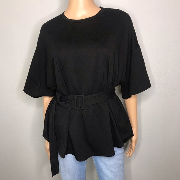 Mustard Seed Tops - Cotton belted drop shoulder top Mustard Seed Tops - Cotton belted drop shoulder top